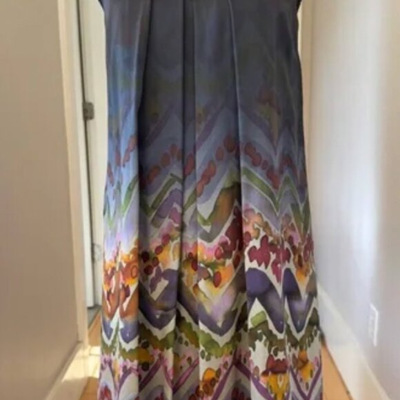 CALYPSO ST BARTH Watercolor 100% Silk SHIFT DRESS Size SMALL 4 6 - Picture 5 of 5